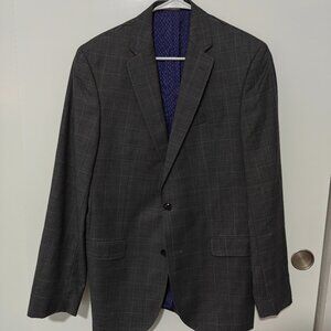 Ted Baker London Endurance 100% Wool Windowpane Suit Jacket Blazer 40L